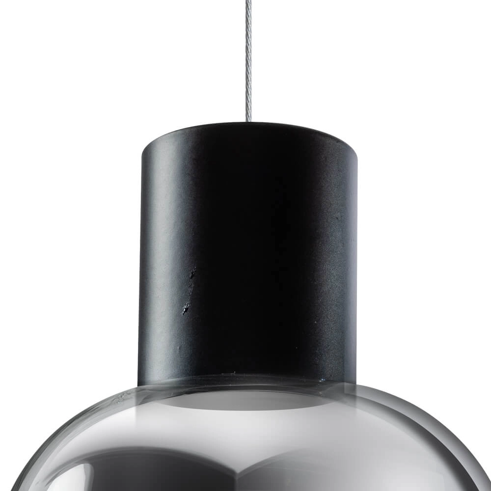 Glass pendant lamp Gary black with smoke glass ETH 8720195302193