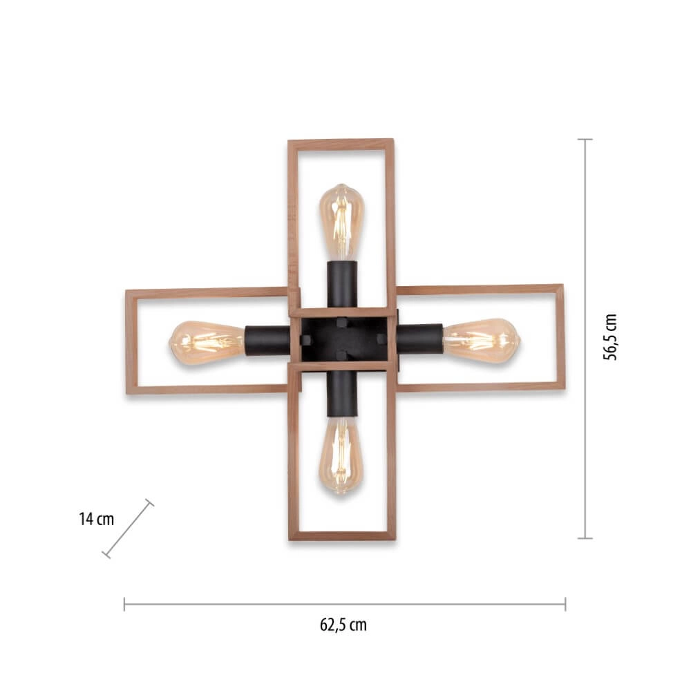 Country ceiling lamp Franky 4-light Just Light 4043689967949
