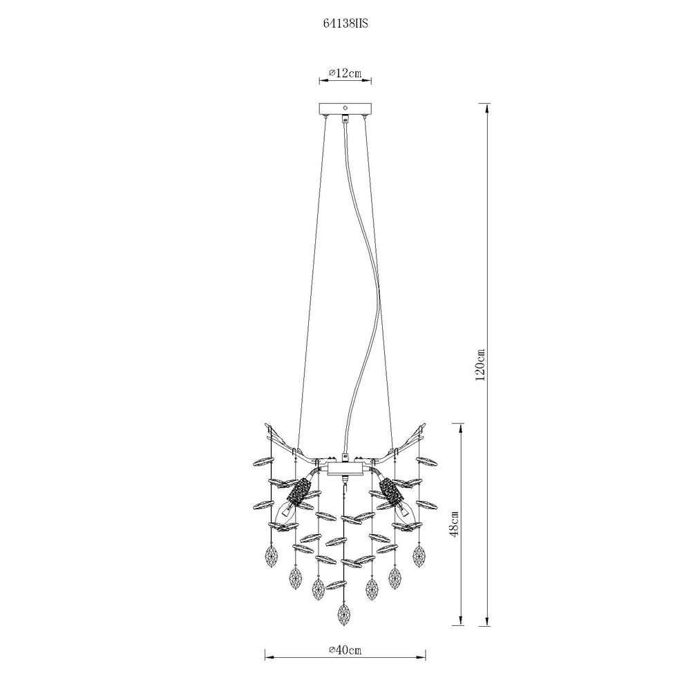 Pendant lamp Queena silver grey Ø 40cm Globo 9007371522675