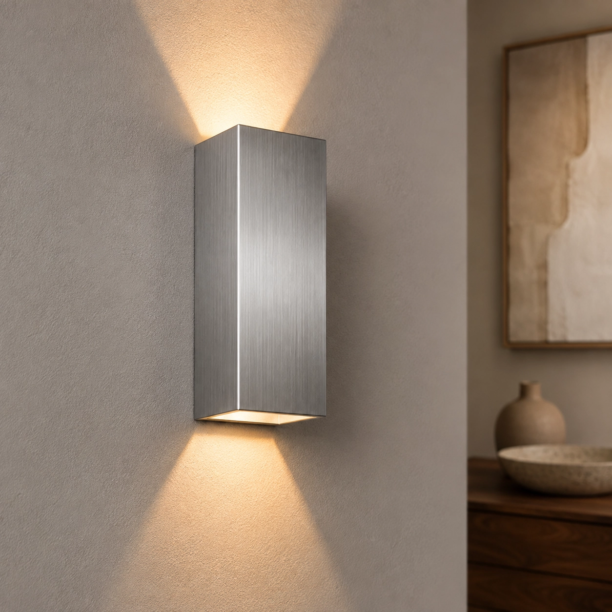 LED wall spot Vegas250 Up - Down 2x4w - 2700K - 25cm gray