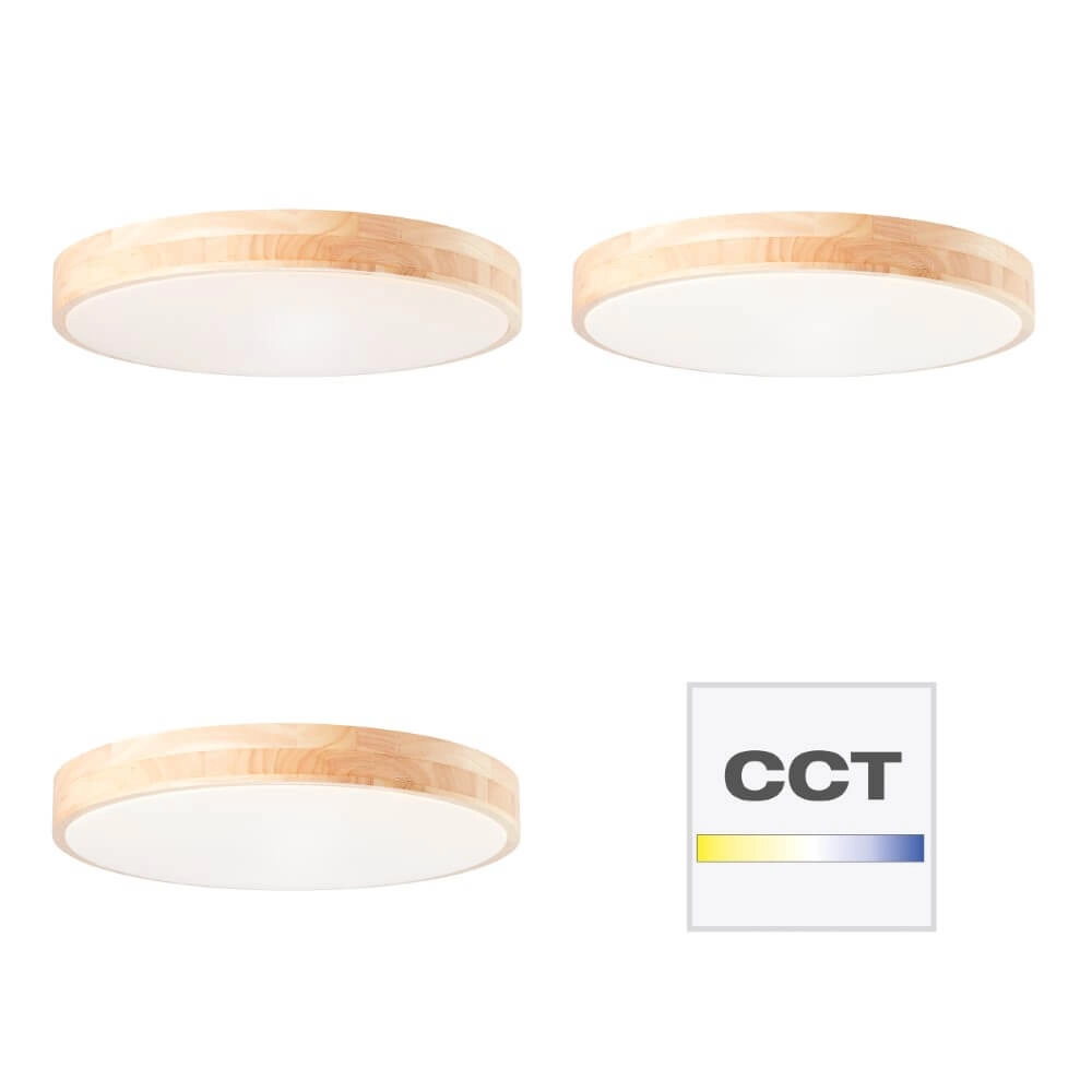 Wooden ceiling lamp Slimline Ø 50cm Brilliant 4004353426582