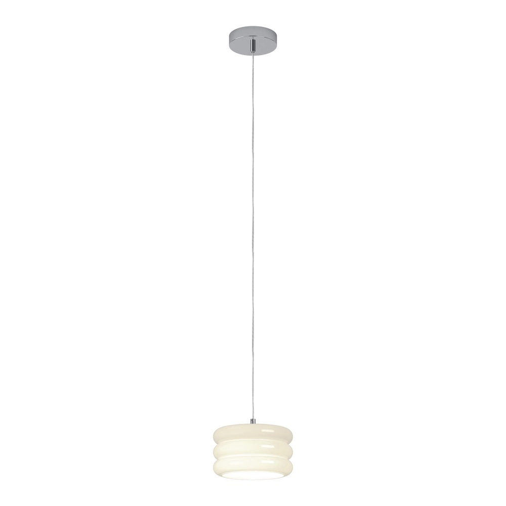 Design pendant lamp Tortora chrome with white Ø 20cm