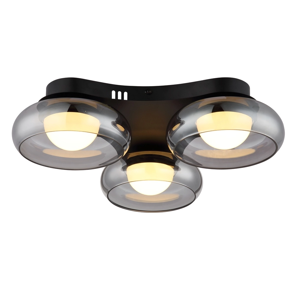 Design ceiling lamp Carlene 3-light black Globo 9007371572175