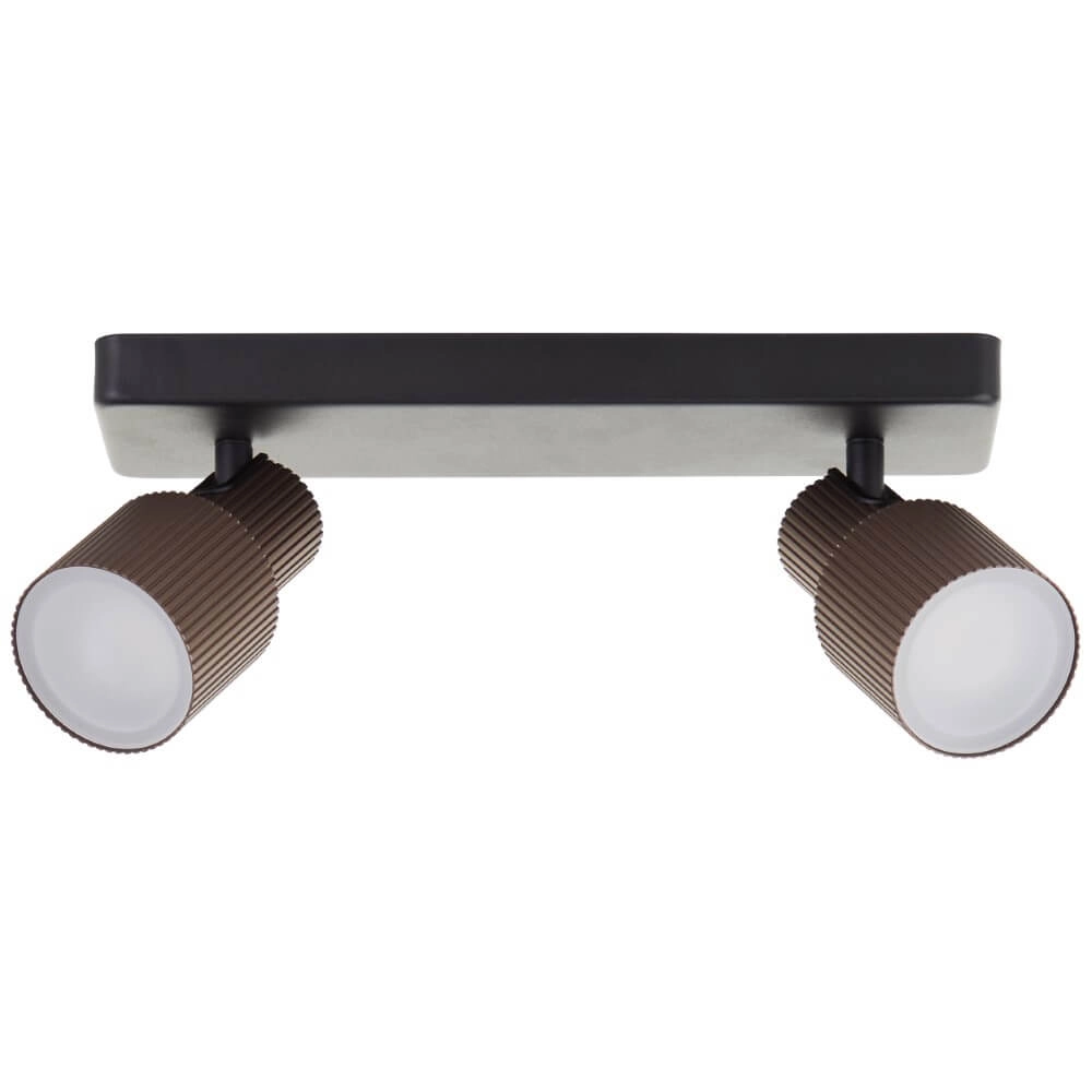 2-light surface-mounted spotlight Cadiz black with bronze Brilliant 4004353441271