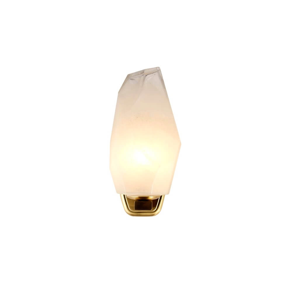 Wall lamp Rocky with white glass
