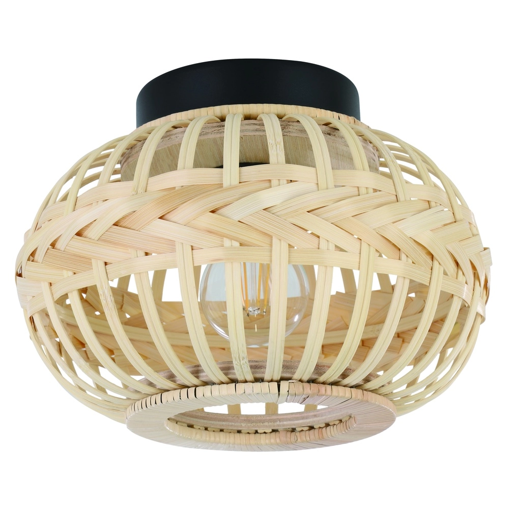 Rattan ceiling lamp Towcester Ø 26cm - 1x E27