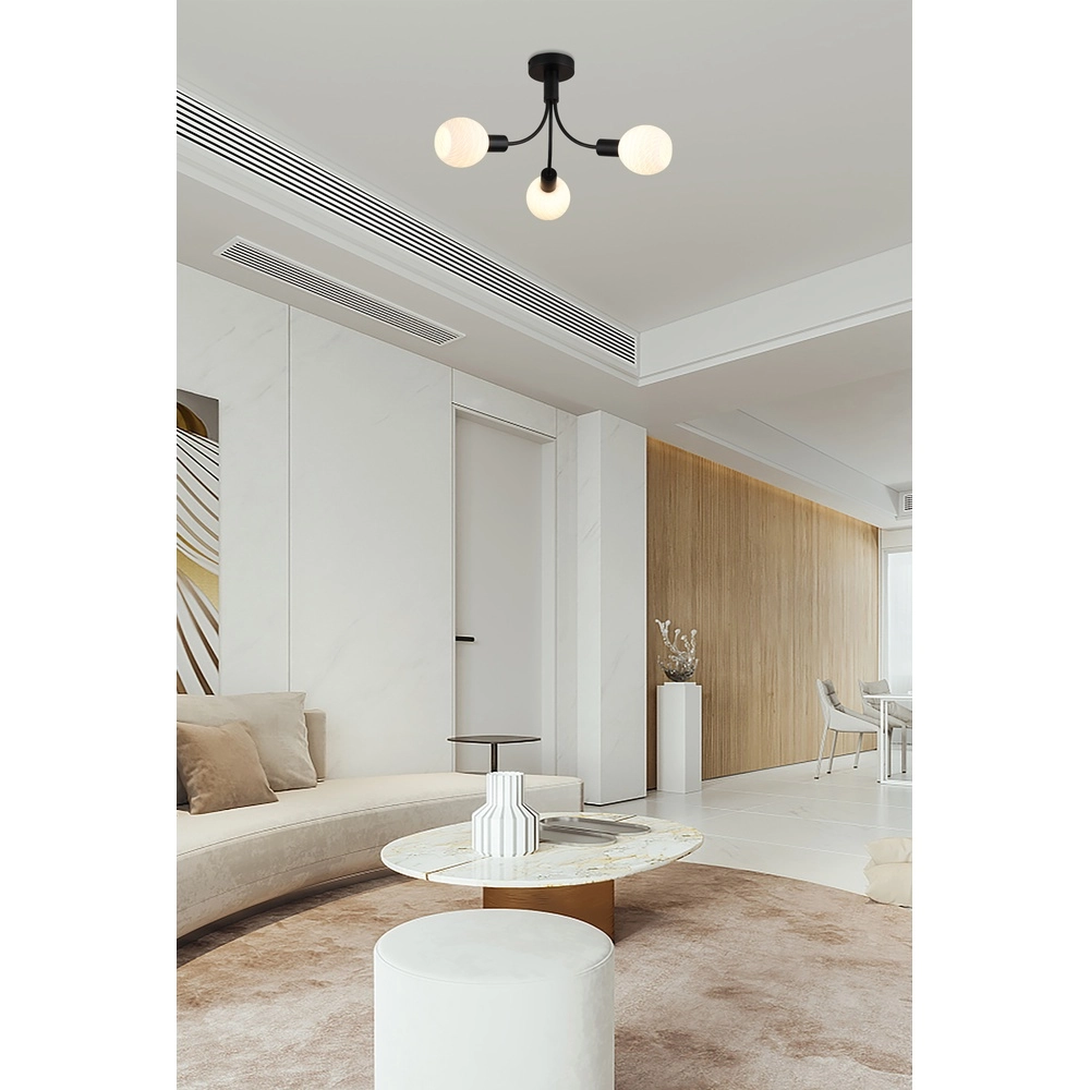 Ceiling lamp Nova black 3-lights Searchlight 5053423301297
