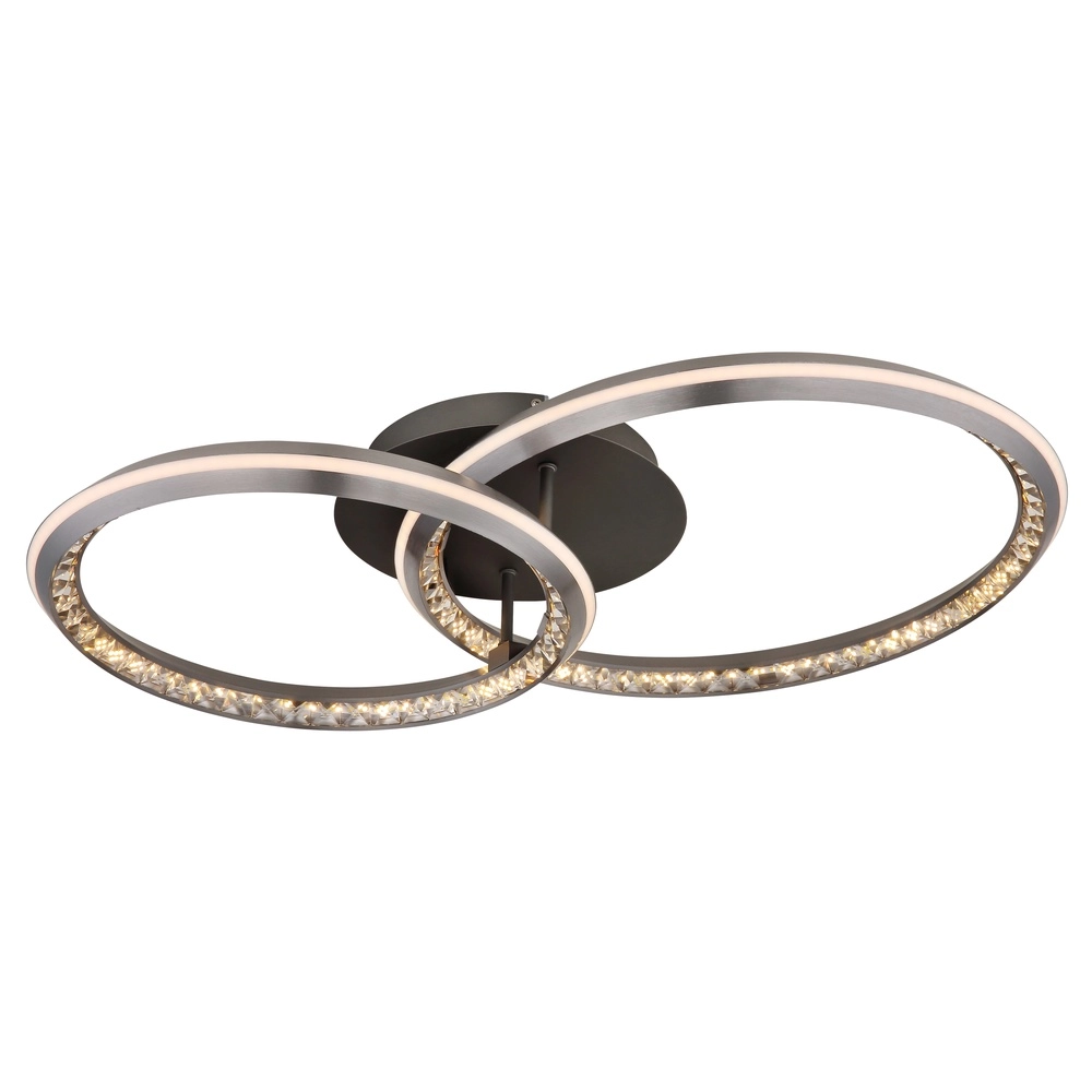 Design ceiling lamp Alaina 2 rings grey Globo 9007371462896