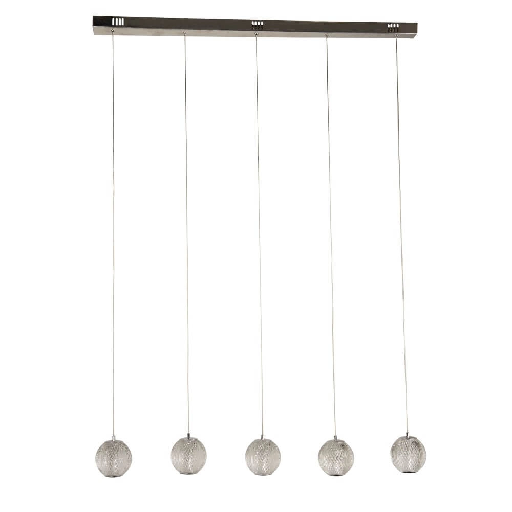 5-light pendant lamp Allure chrome rectangular