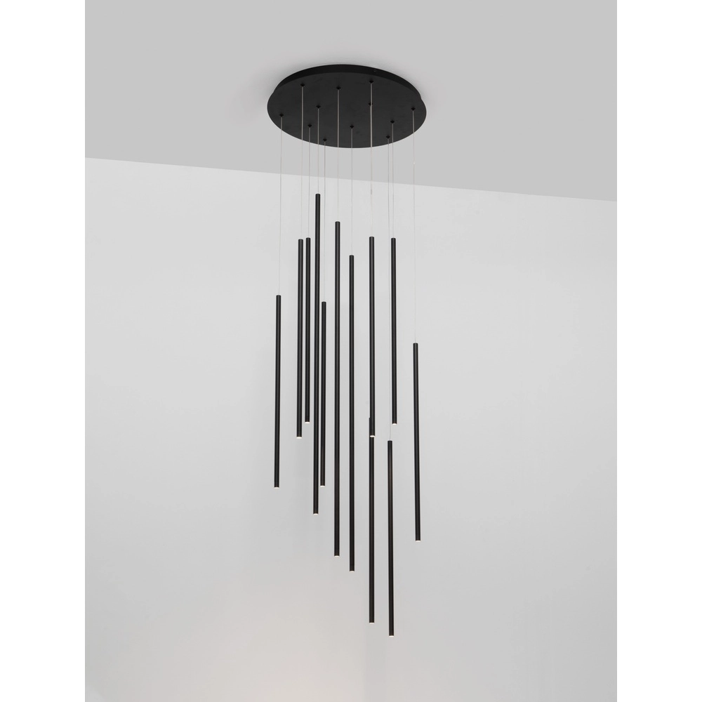 Design pendant lamp Elettra 12-light black Lyora 5212017446060