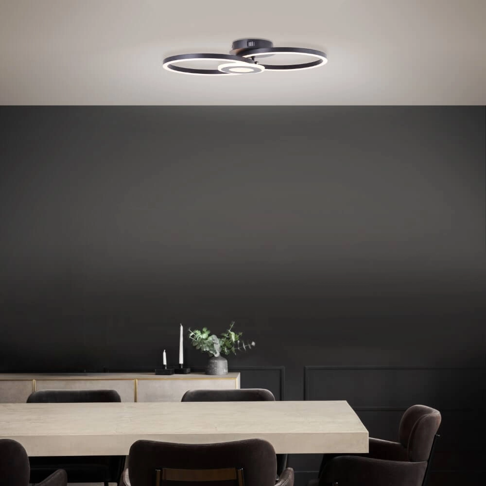 Ceiling lamp Bray Round Black Brilliant 4004353420023