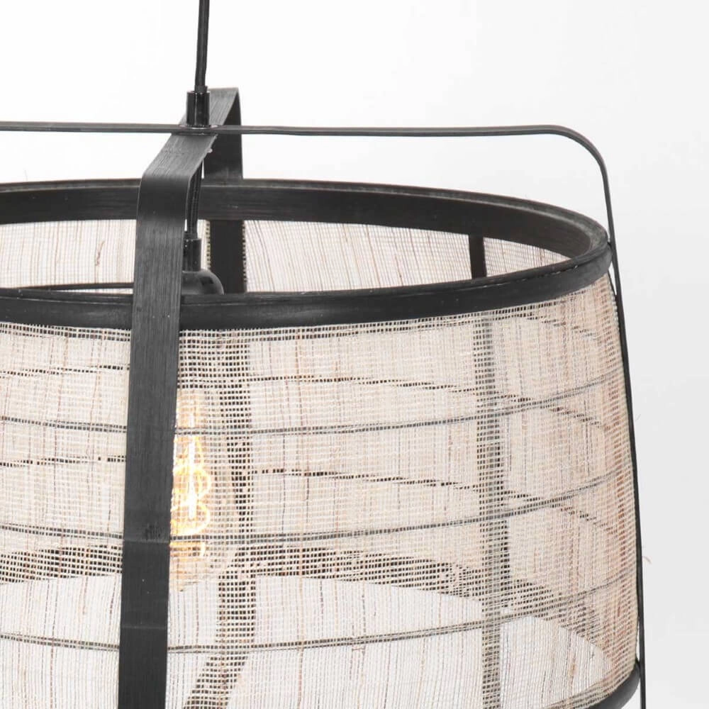 Black wooden pendant lamp Capors Ø 48cm Steinhauer 8712746166637