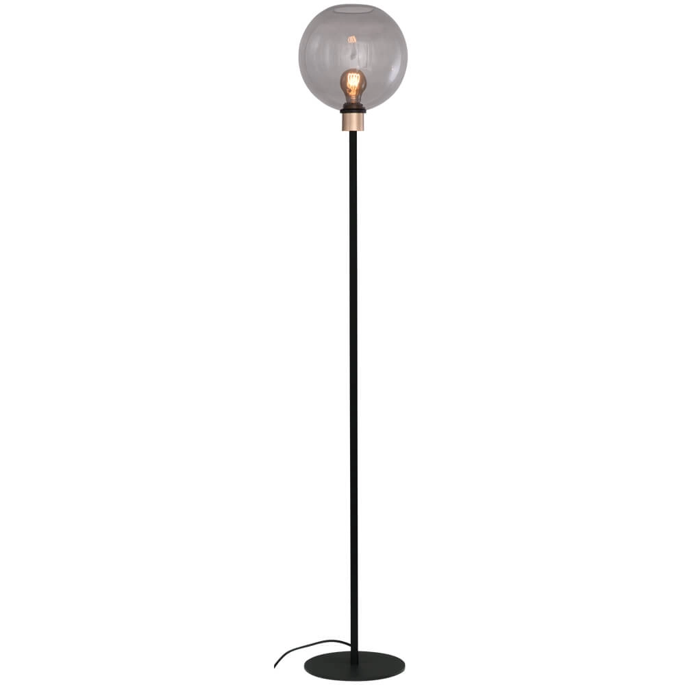 Glass floor lamp Lazise black with gold
