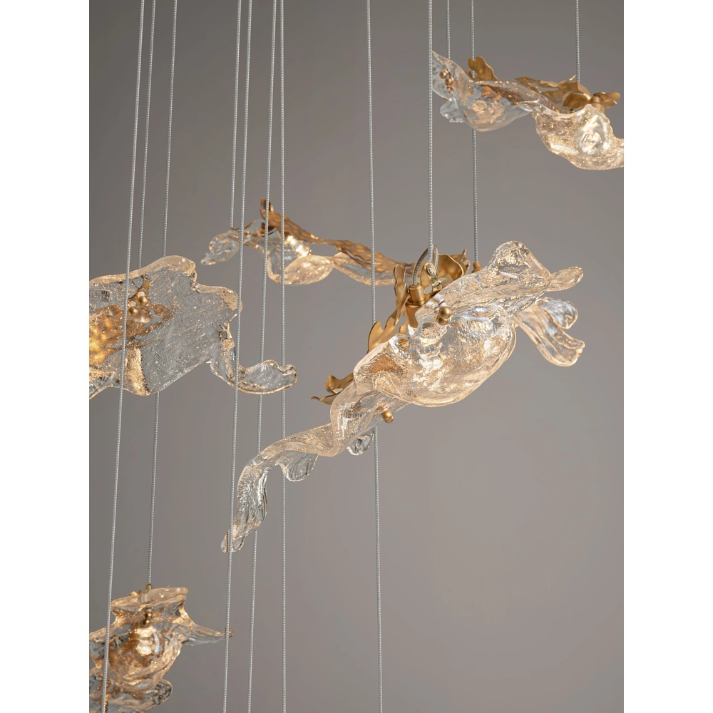 Golden pendant lamp Avesa with clear glass Ø 100cm Lyora 5212063500440