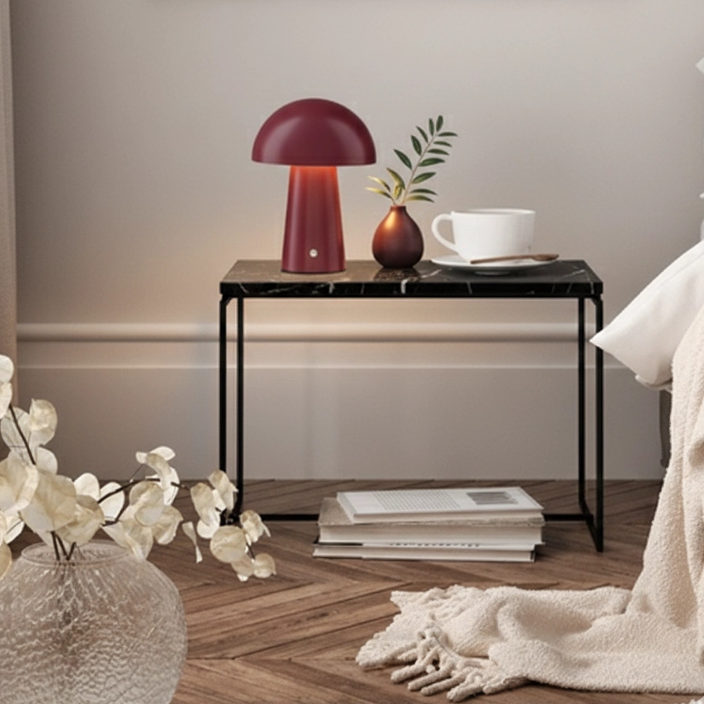 Rechargeable table lamp Ande burgundy red