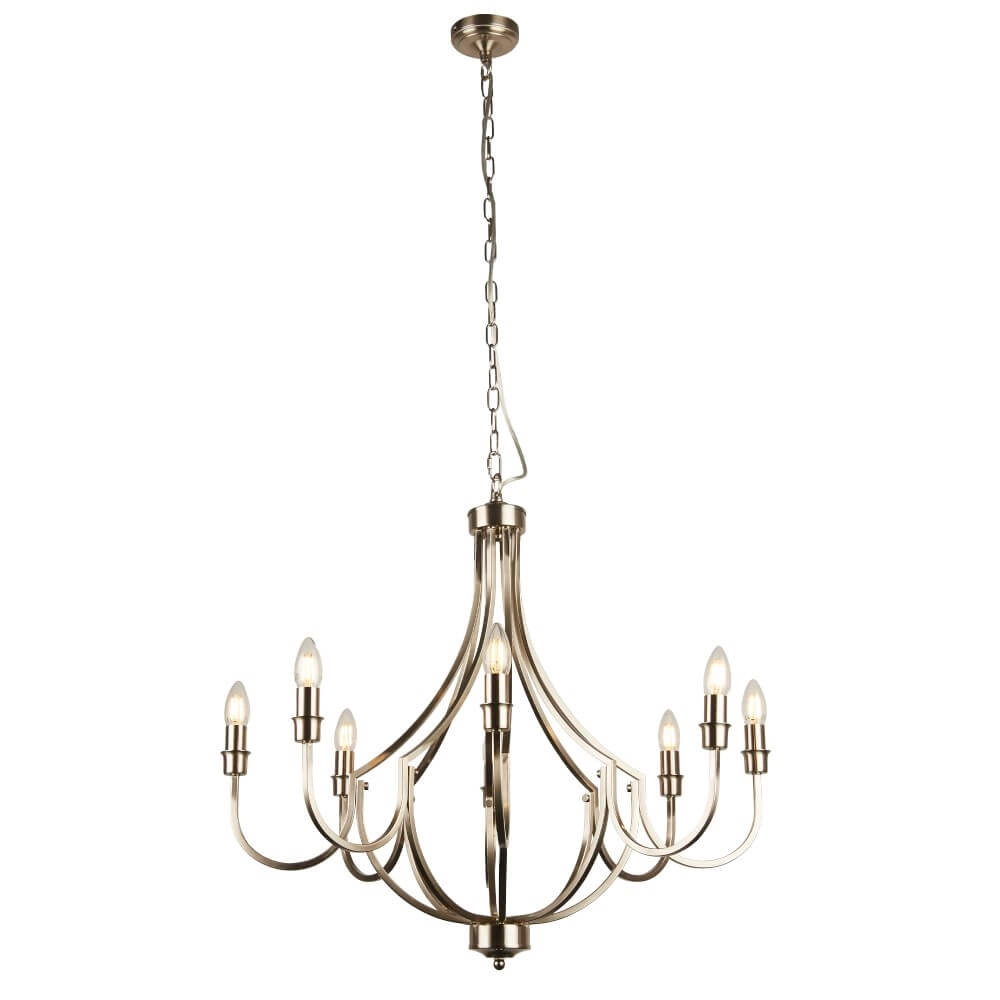 Classic pendant lamp Lodge 8-light silver Searchlight 5053423242217