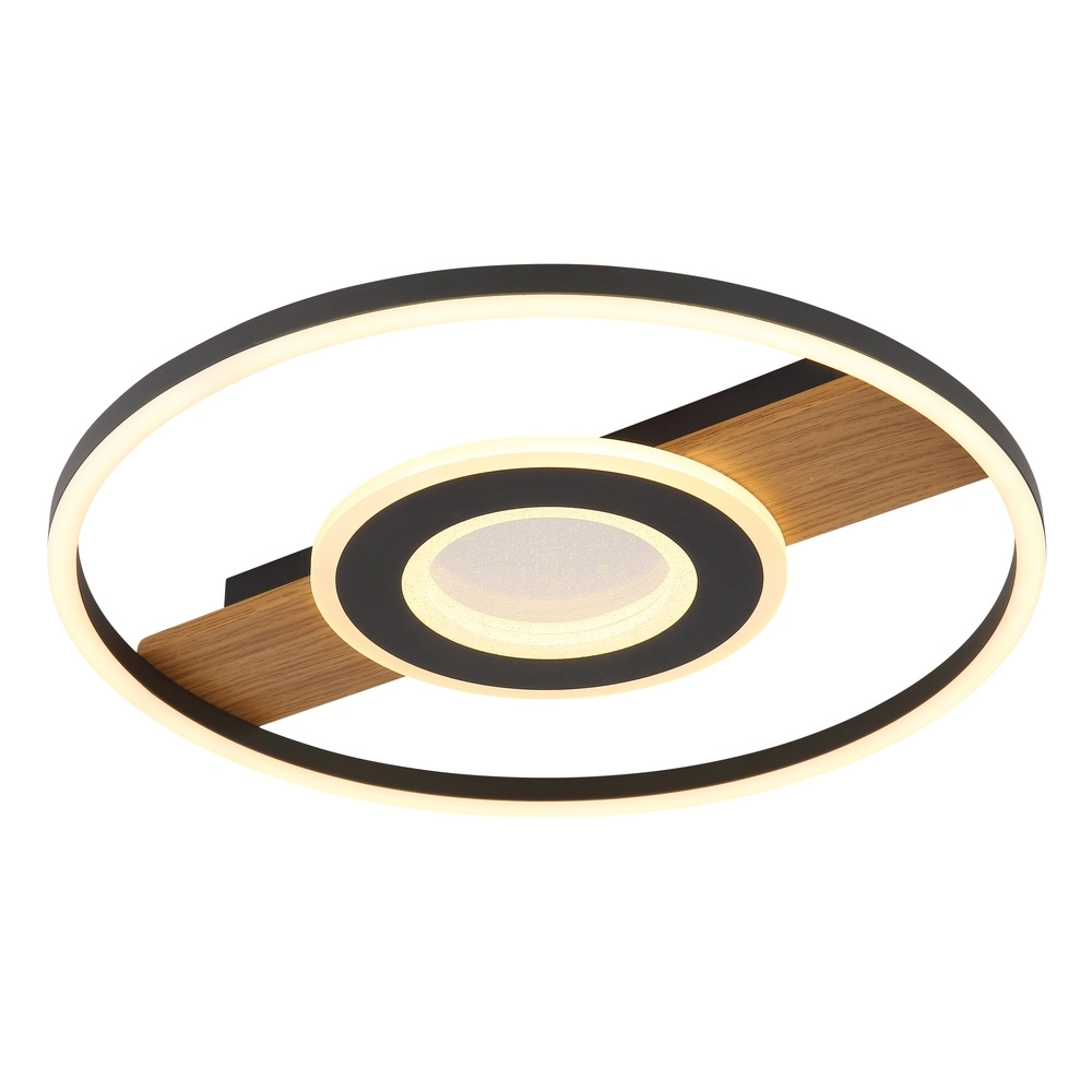 Black ceiling lamp Pikara Design with wood