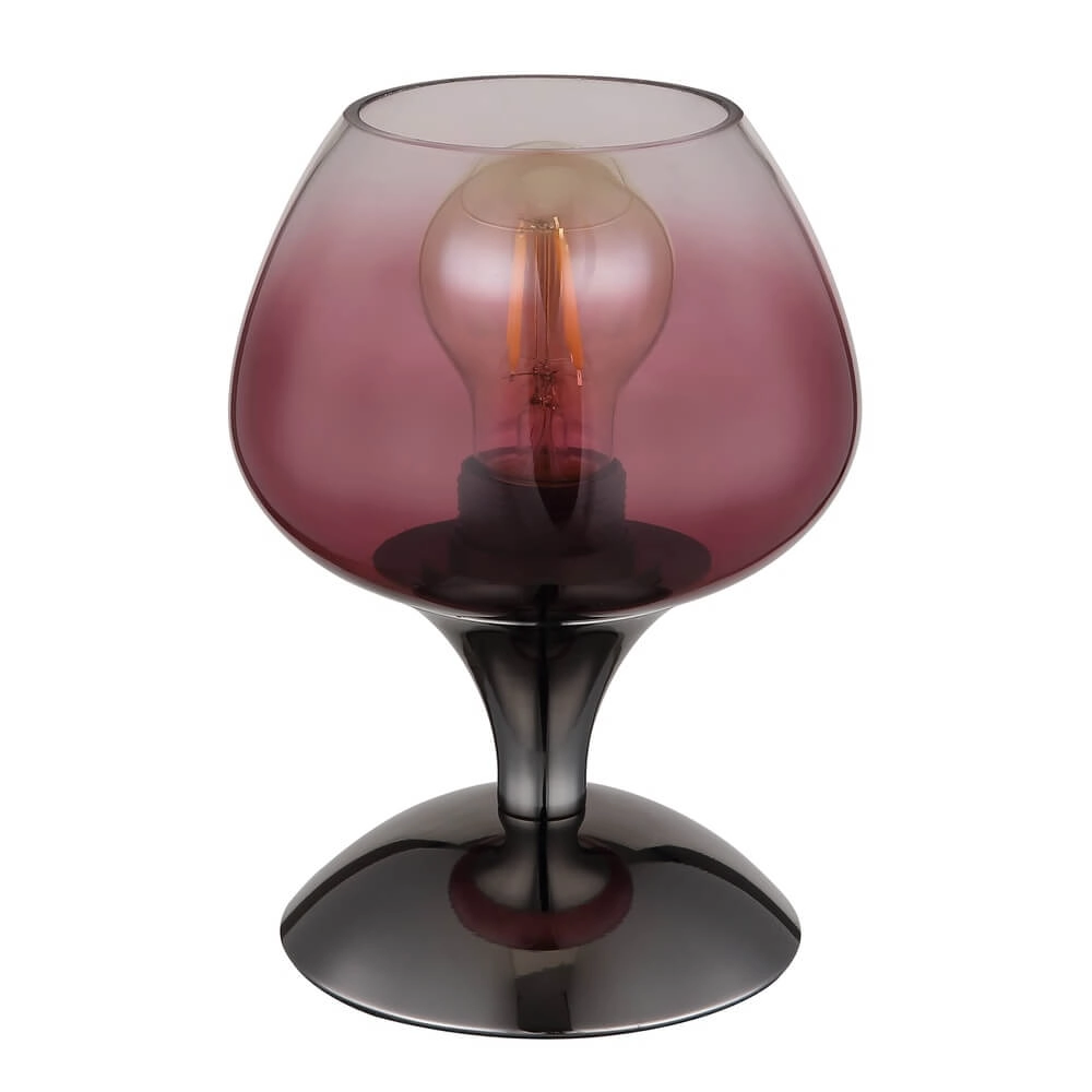 Gunmetal table lamp Maxy with red glass Ø 15cm Globo 9007371471935