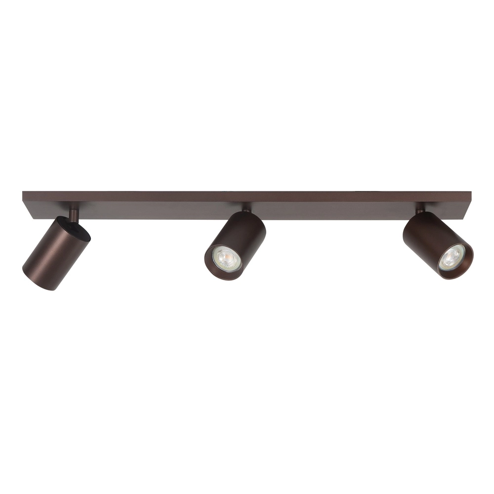 Surface-mounted spot Mila 3-light straight chocolate