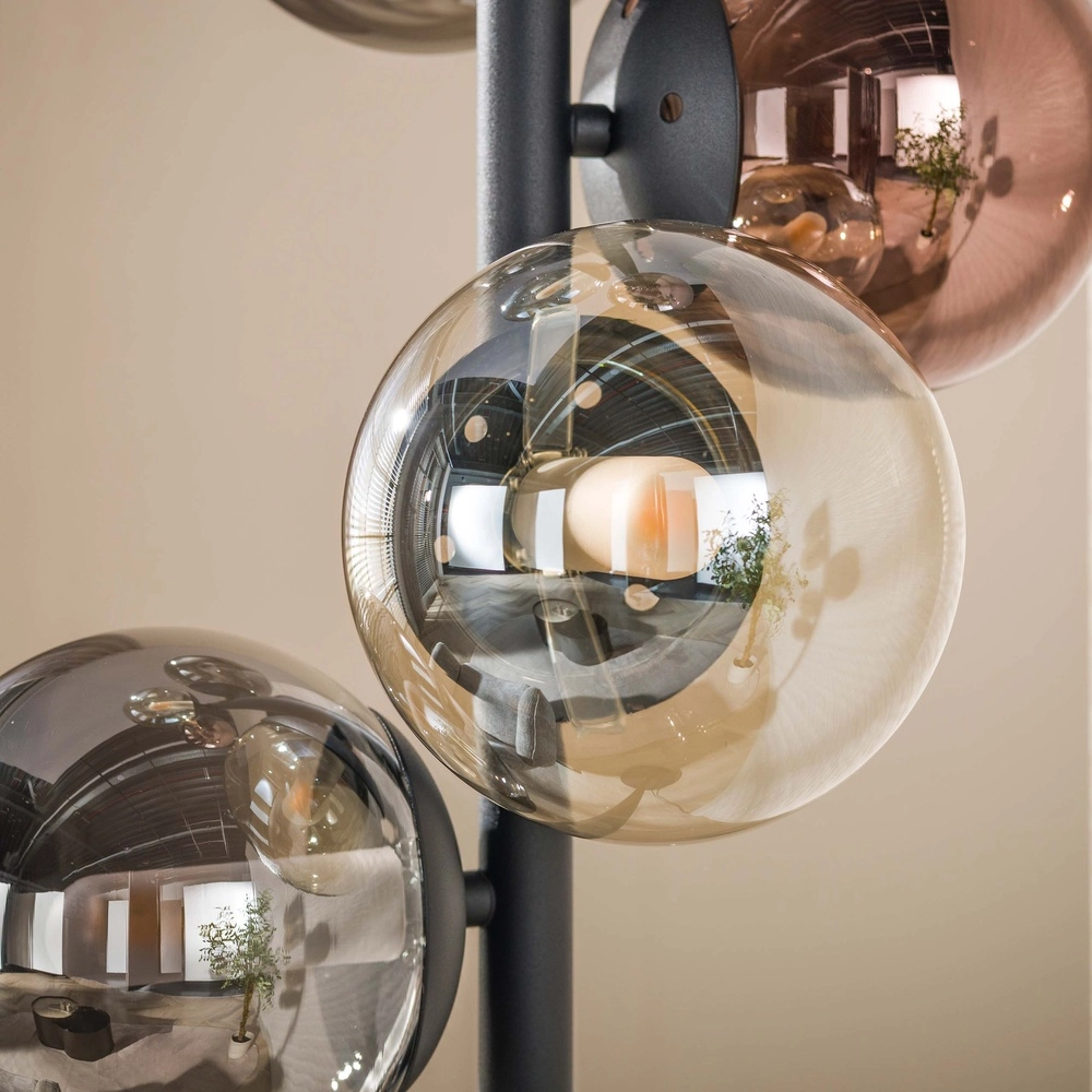 Vloerlamp design Orb zwart 6-lichts Lyora 8716803514959