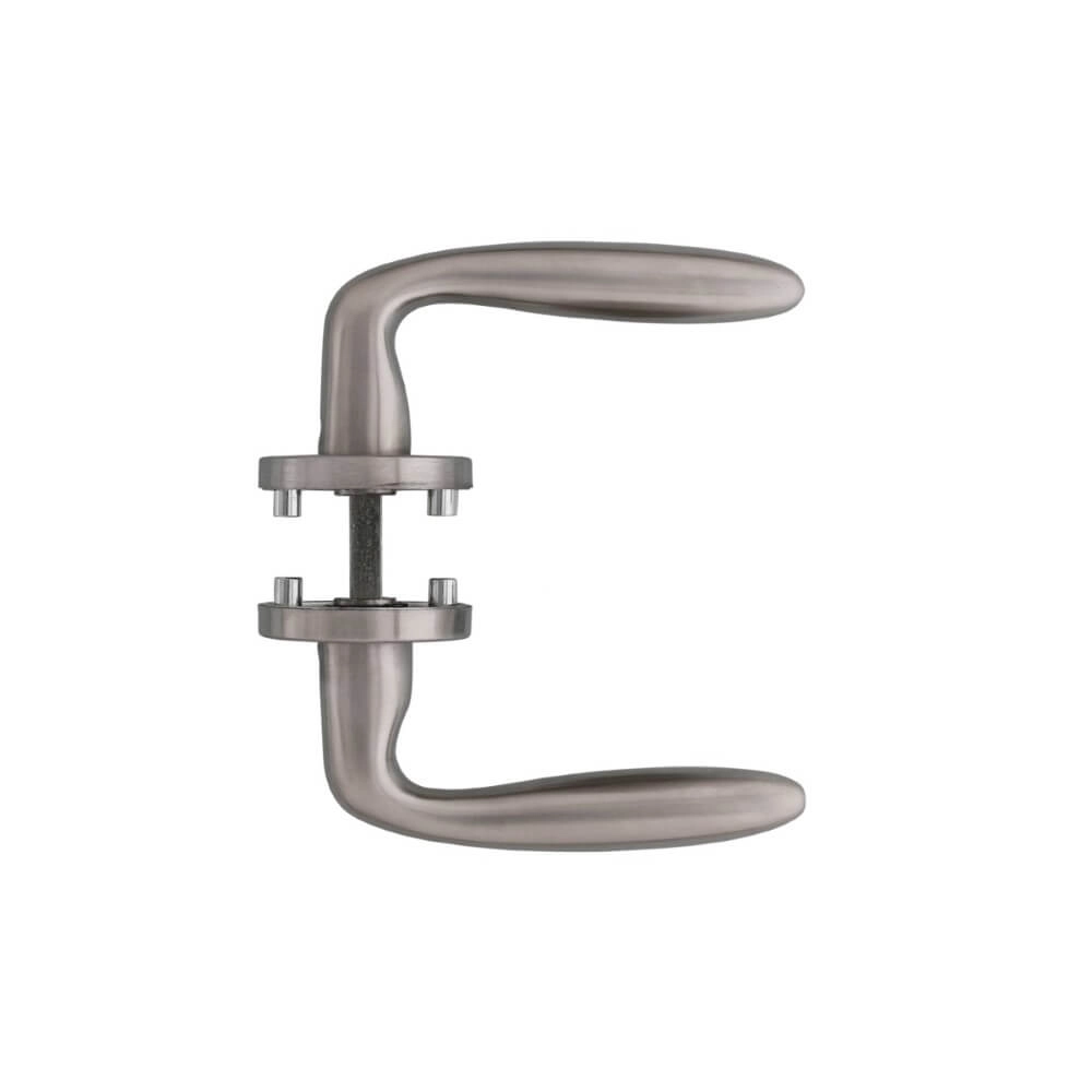 Door handle Jupiter rosette with ridge stainless steel Intersteel 8714186130391