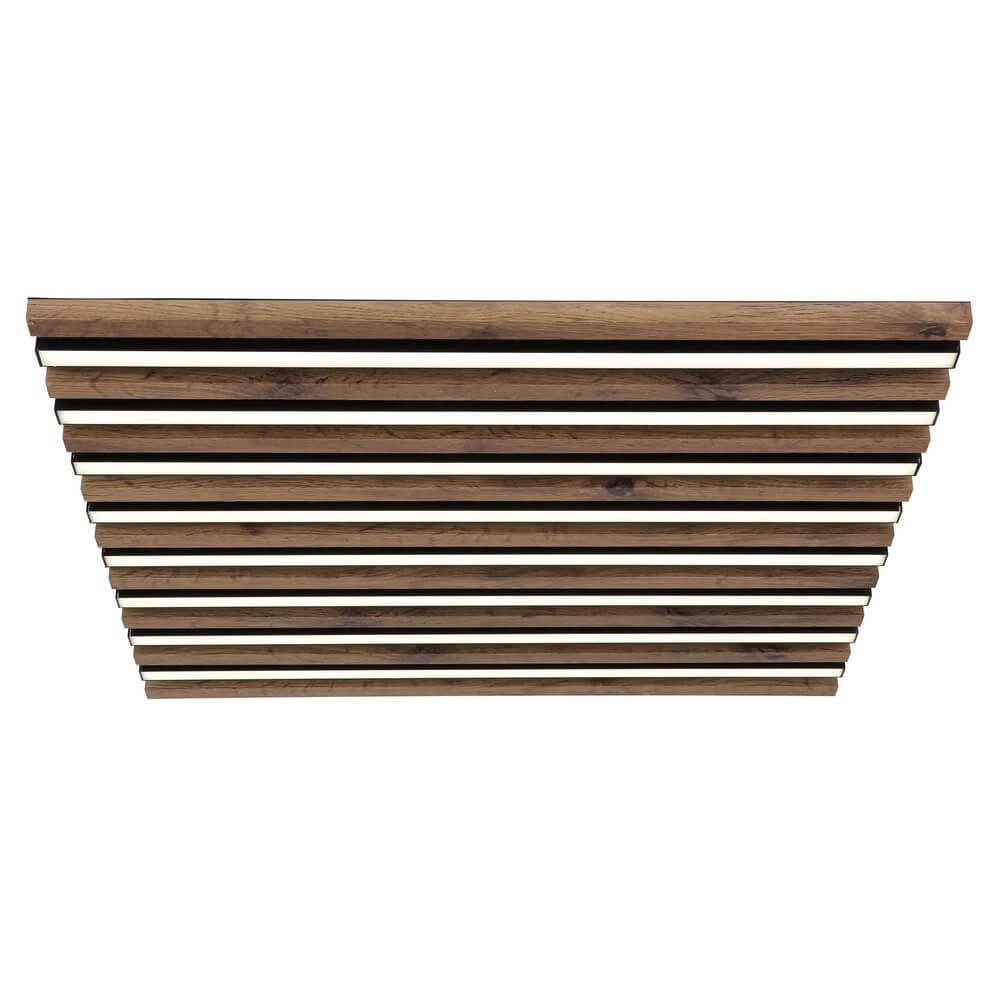 Ceiling lamp Hayden black with wood square 60cm Globo 9007371513642