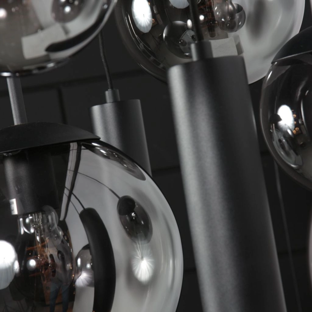 Design pendant lamp Bollique 9-light black Steinhauer 8712746187670