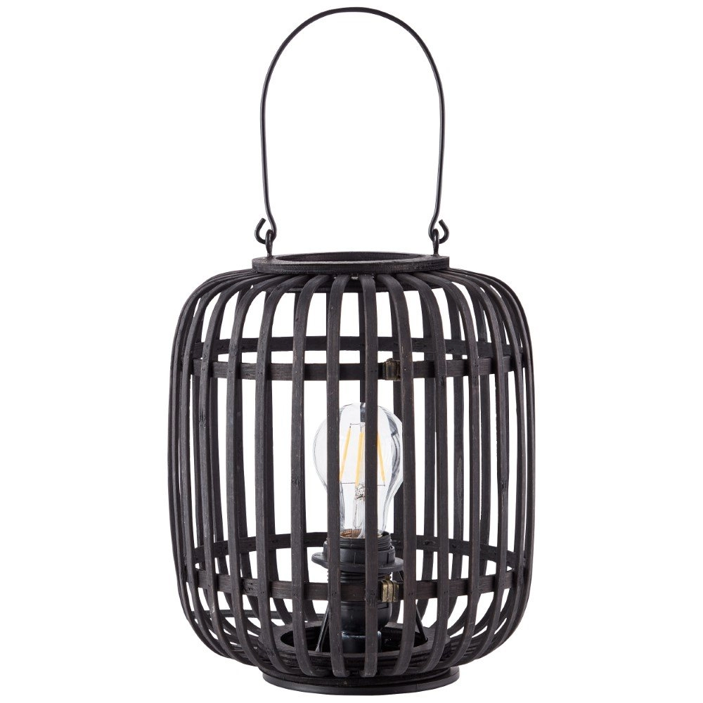 Country table lamp Woodrow black wood