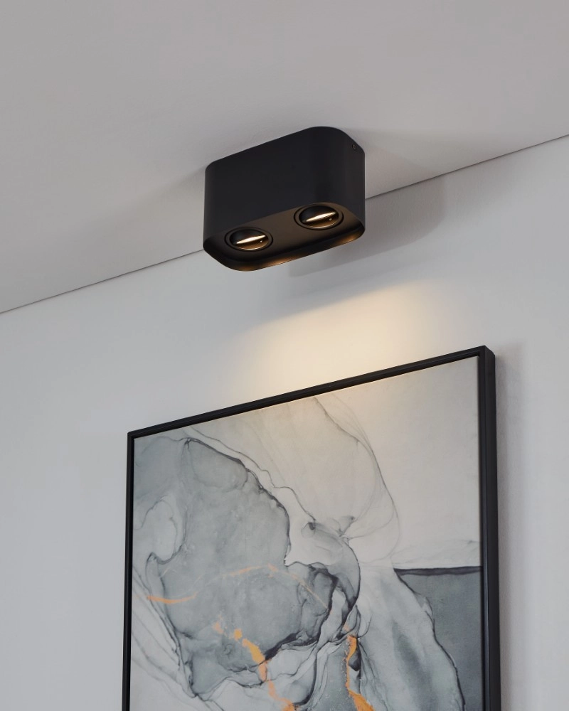 Black surface-mounted spotlight Arenzano 2-light Eglo 9002759310981
