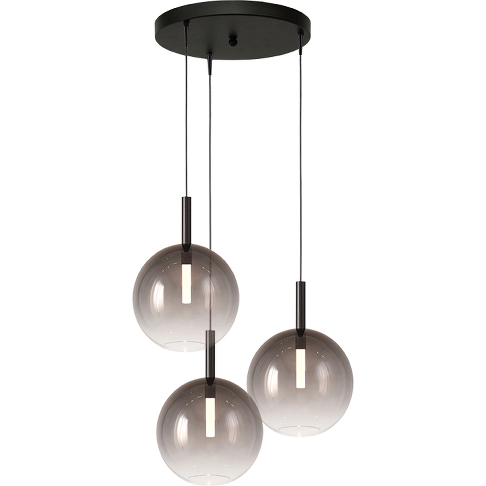 3L vide pendant lamp Lido Ball with Ø 24cm smoke-fading glass