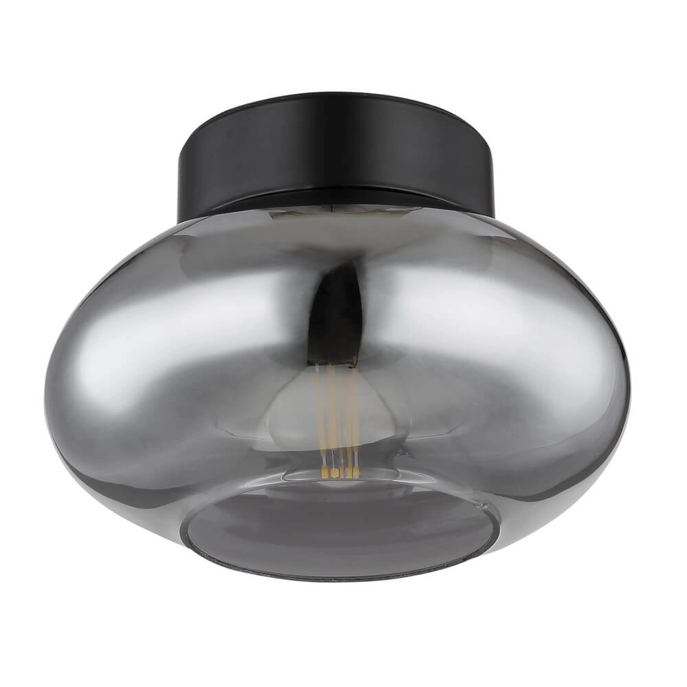 Black ceiling lamp Shaun Ø 18cm round Globo 9007371439478