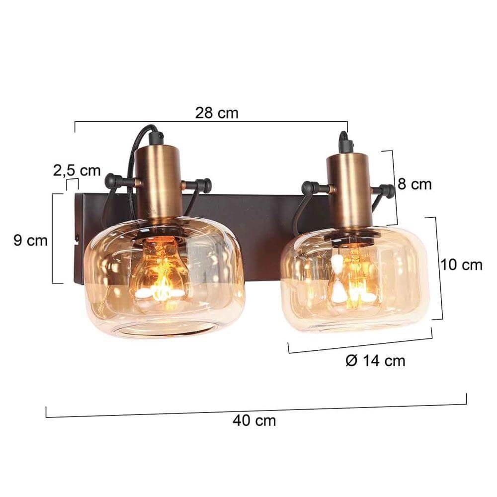 Double wall lamp Glaslic Amber glass Steinhauer 8712746174052