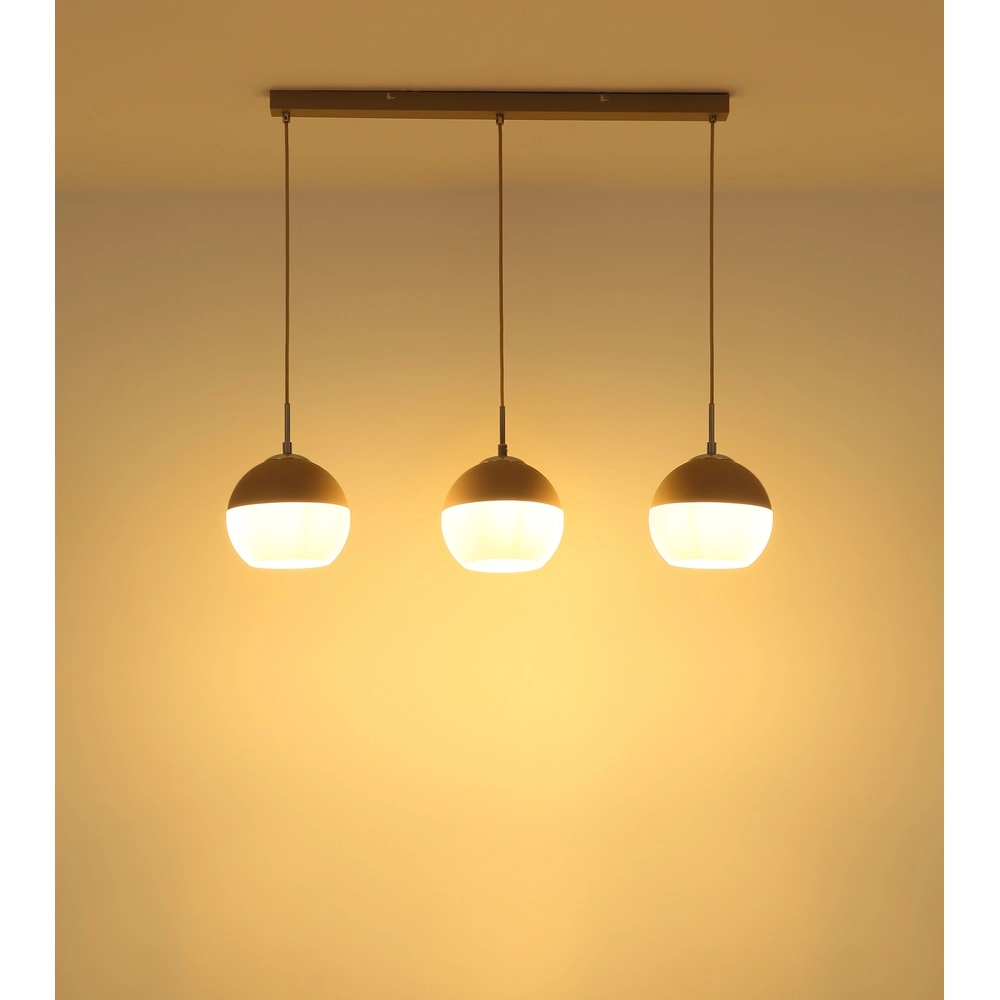 3-light pendant lamp Ragusa straight sand brown Globo 9007371578788