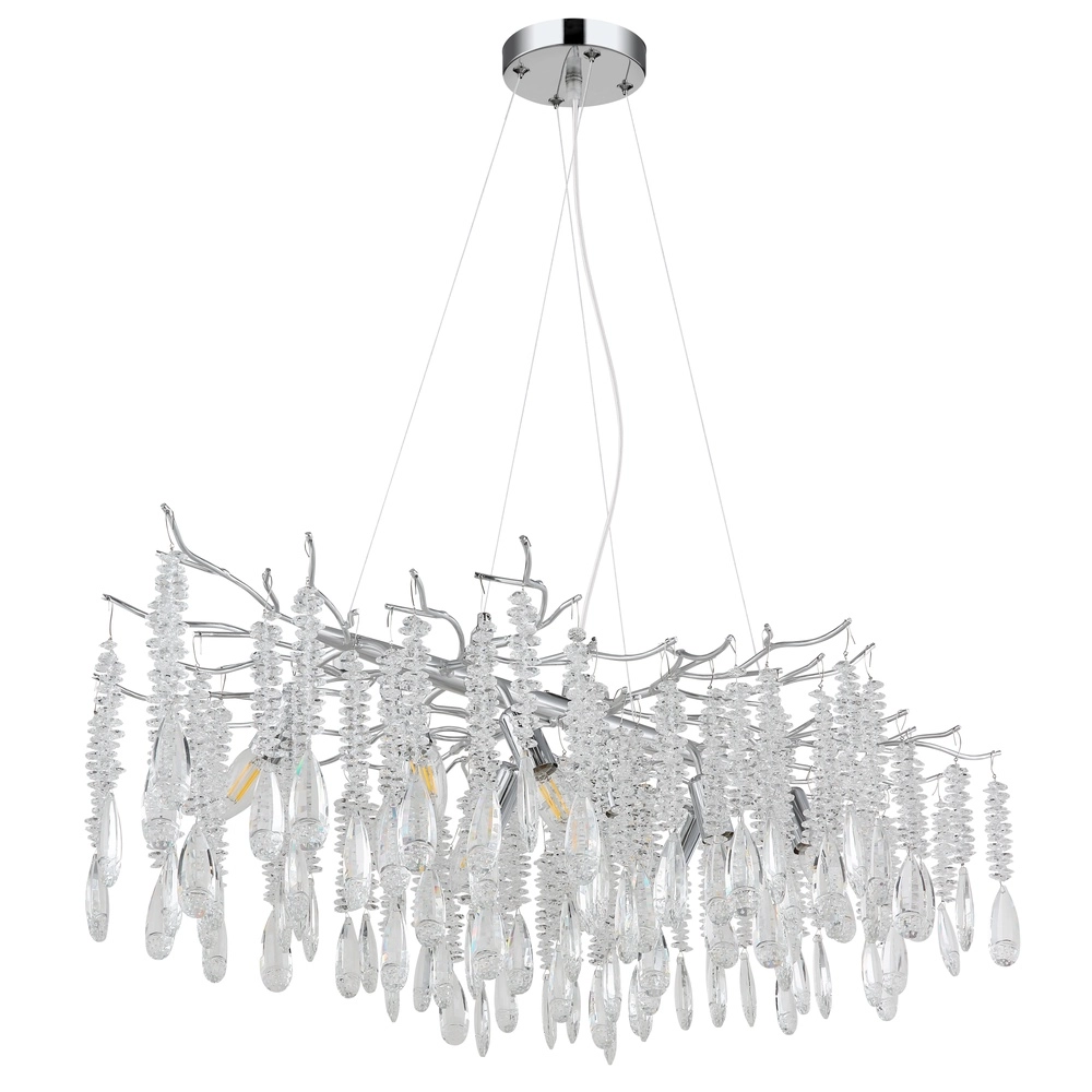 Pendant lamp Kinga silver grey 100cm Globo 9007371567003