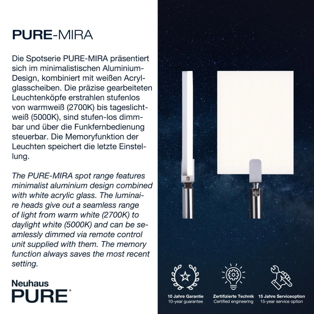 Designer floor lamp Pure Mira aluminum Paul Neuhaus 4012248365496