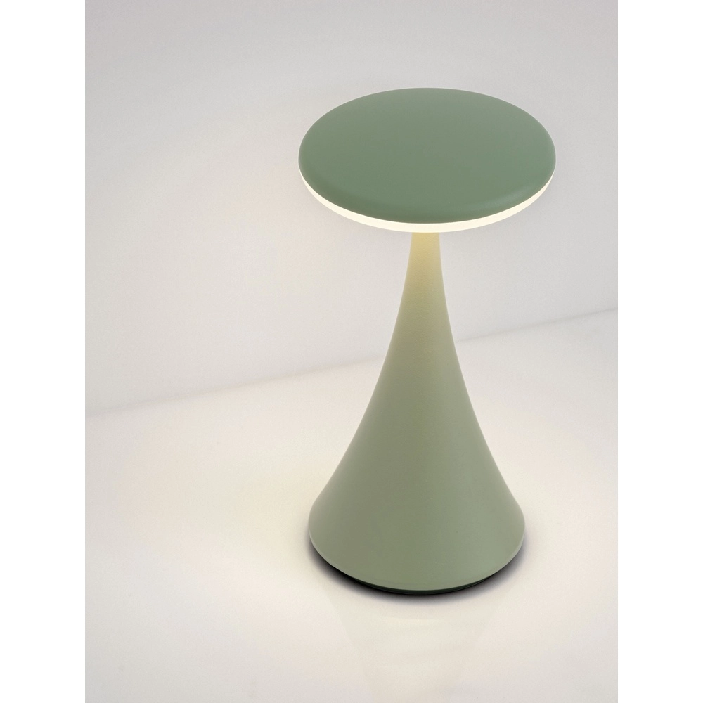 Table lamp Elbo olive green with USB