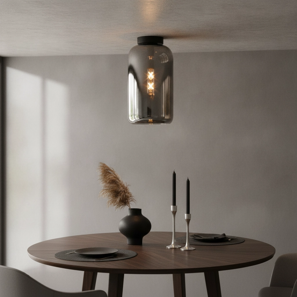 Smoke glass ceiling lamp Botany
