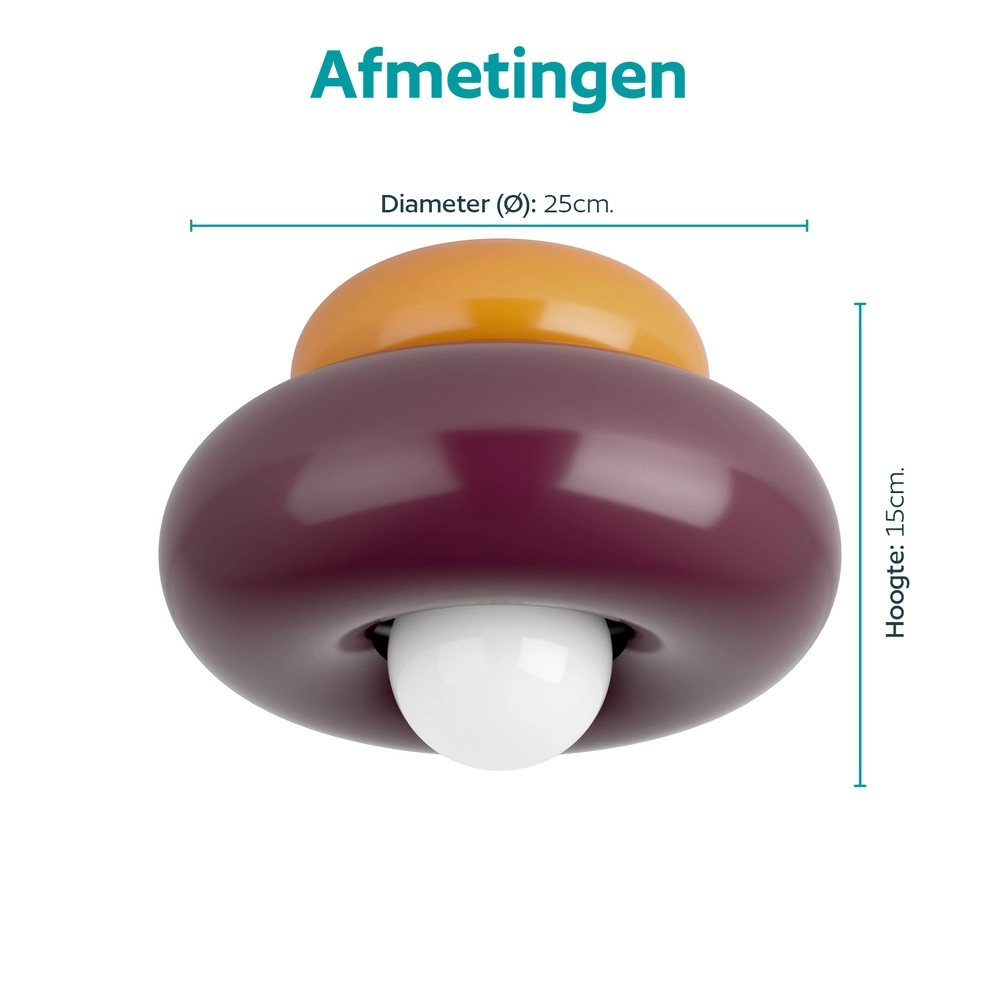 Design ceiling lamp Torchiarolo Orange with burgundy red