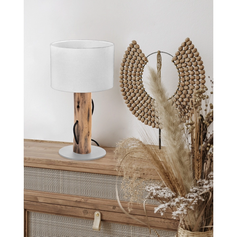 Table lamp Norin wood with white hood Globo 9007371478613