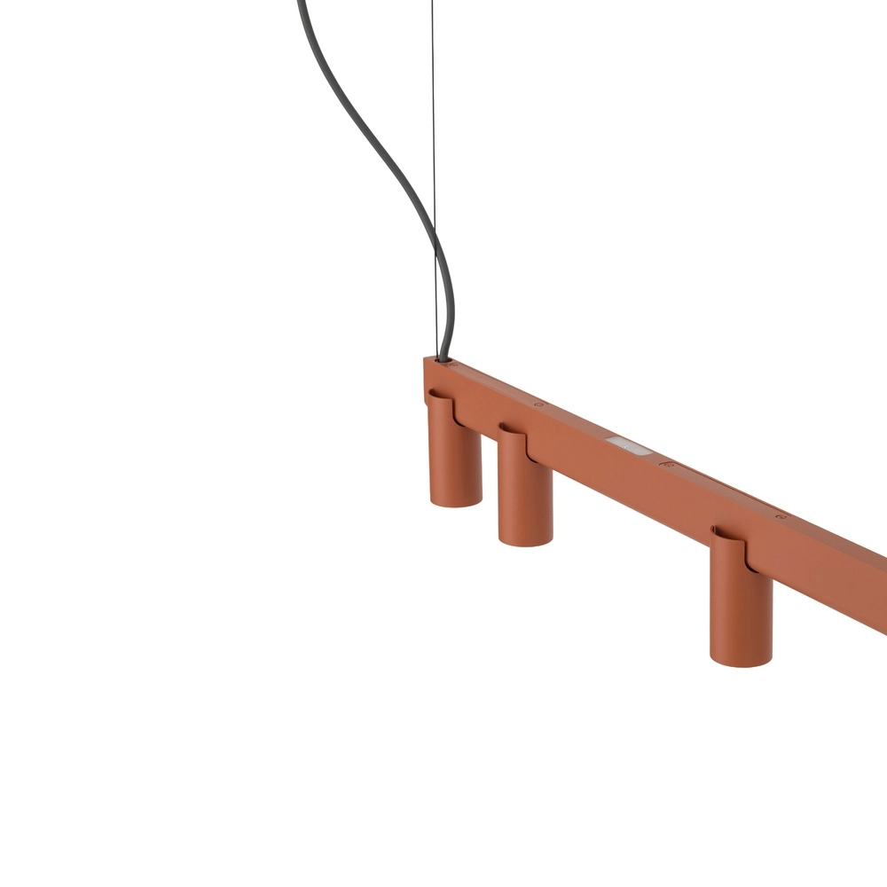 Design pendant lamp Fourty 7-light terracotta