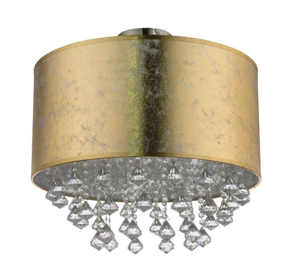 Golden ceiling light Ø 40cm Amy with crystal Globo 9007371360970