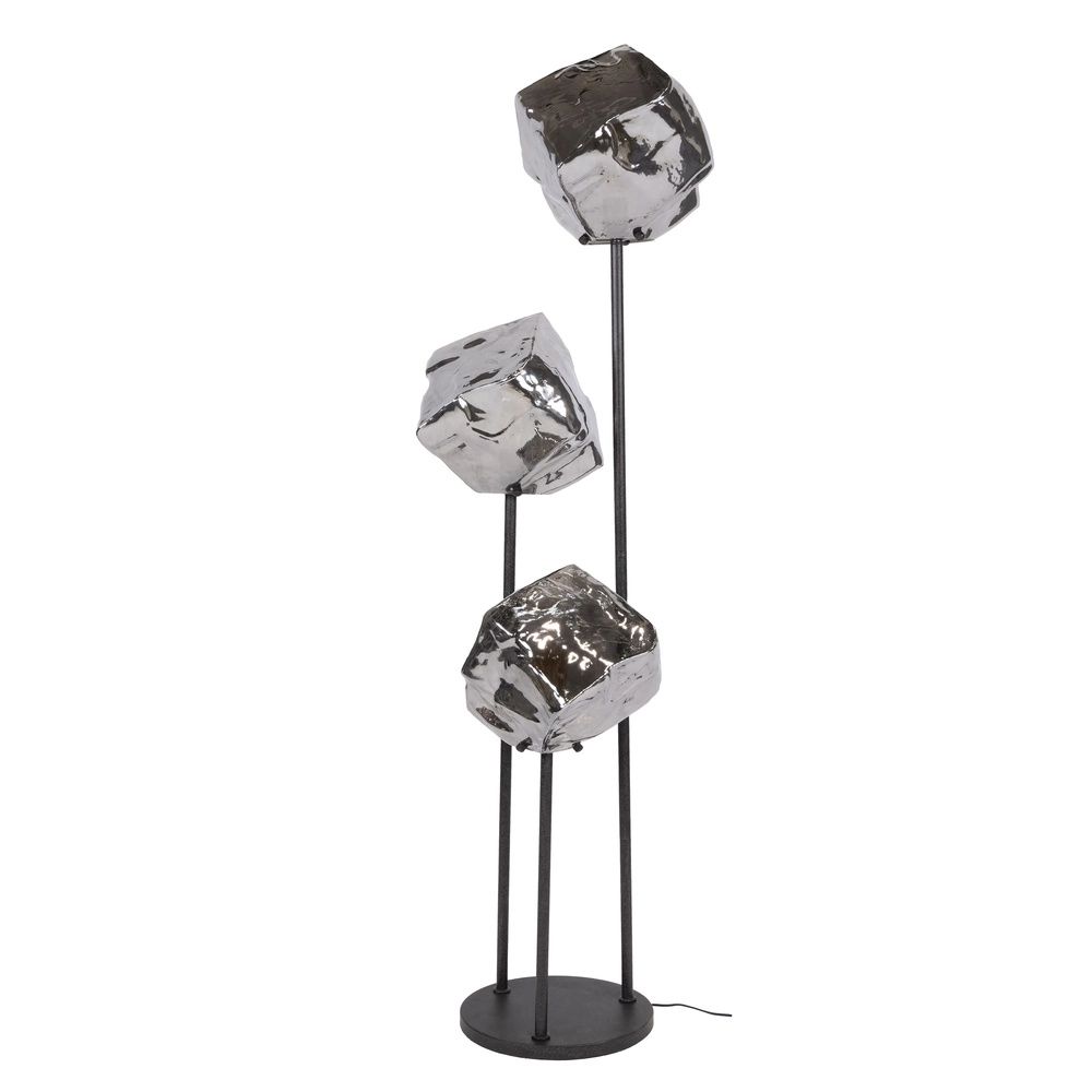 Modern floor lamp Rock 3-light - chrome glass Lyora 8716803511385