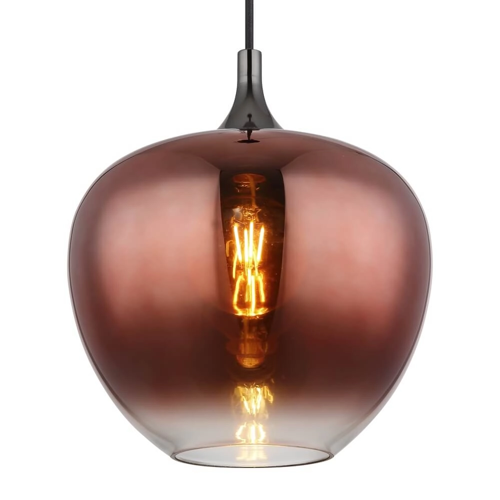 Black pendant lamp Maxy with red glass Ø 29cm Globo 9007371453979