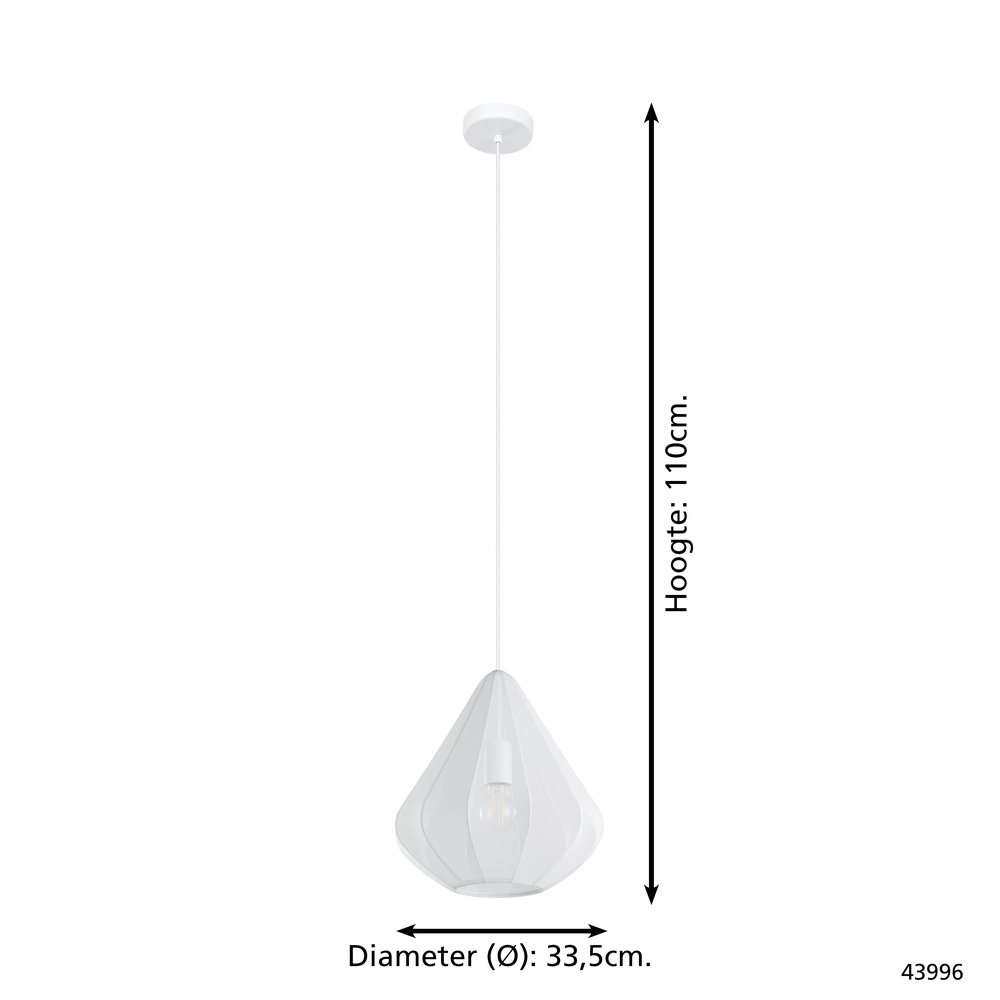 Pendant lamp Ø 33cm Dolwen White - Japandi Eglo 9002759439965