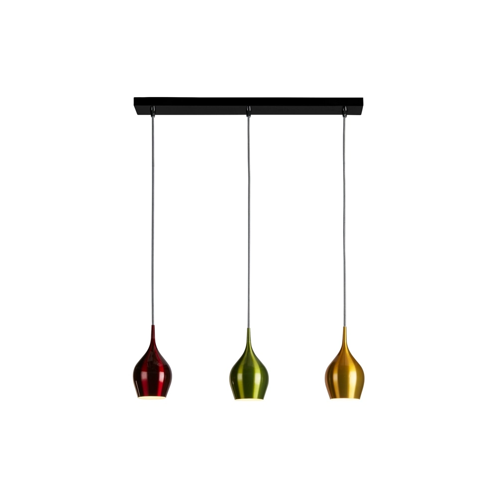 3-light pendant lamp Vibrant colored