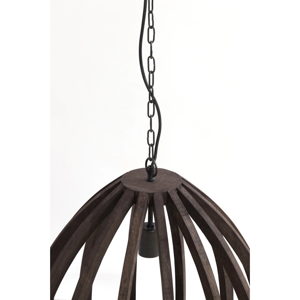 Wooden pendant lamp Barsia Ø 40cm - walnut color Light & Living 8717807701031