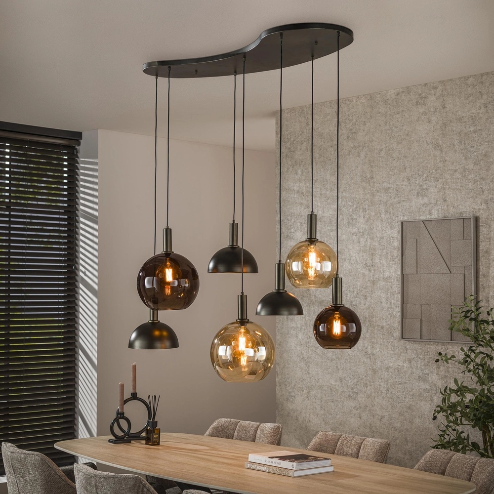 Pendant lamp Cluster with mixed hoods