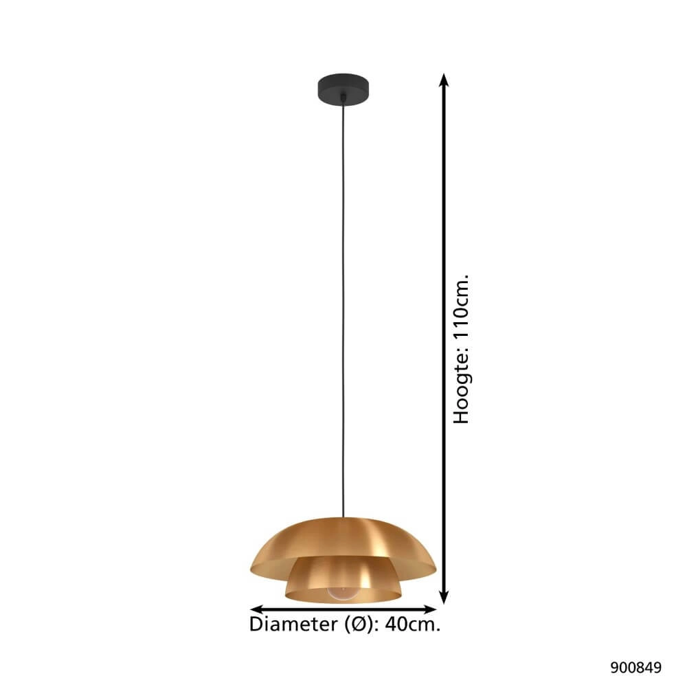 Golden design pendant lamp Cenciara Ø 40cm Eglo 9008606274390