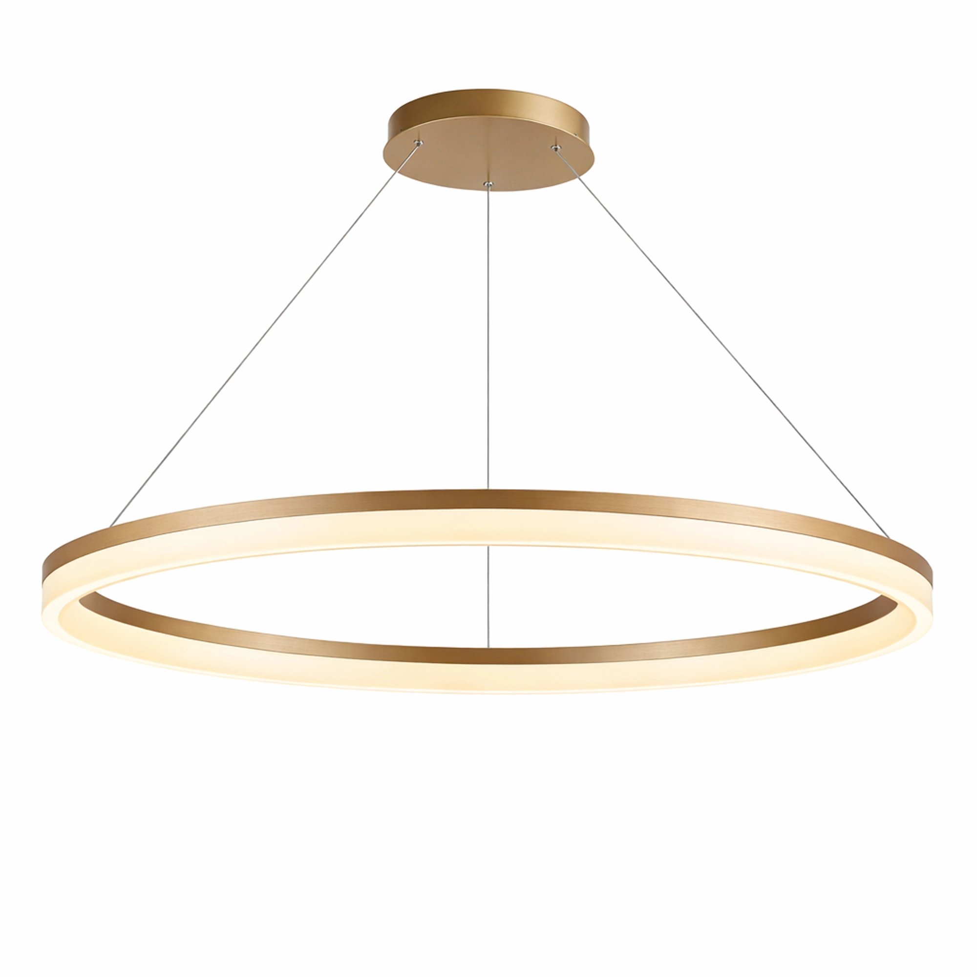 Sleek pendant lamp Ara Ø 150cm gold