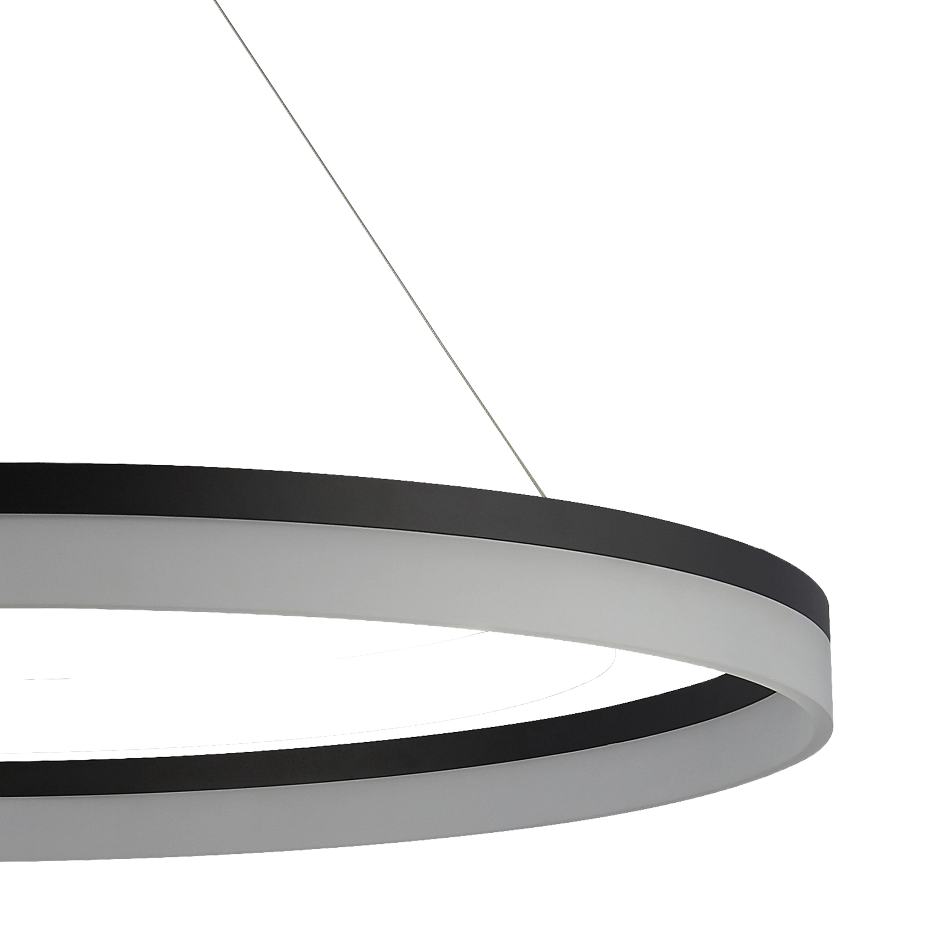 Sleek pendant lamp Ara Ø 150cm black Lyora 5053423307220